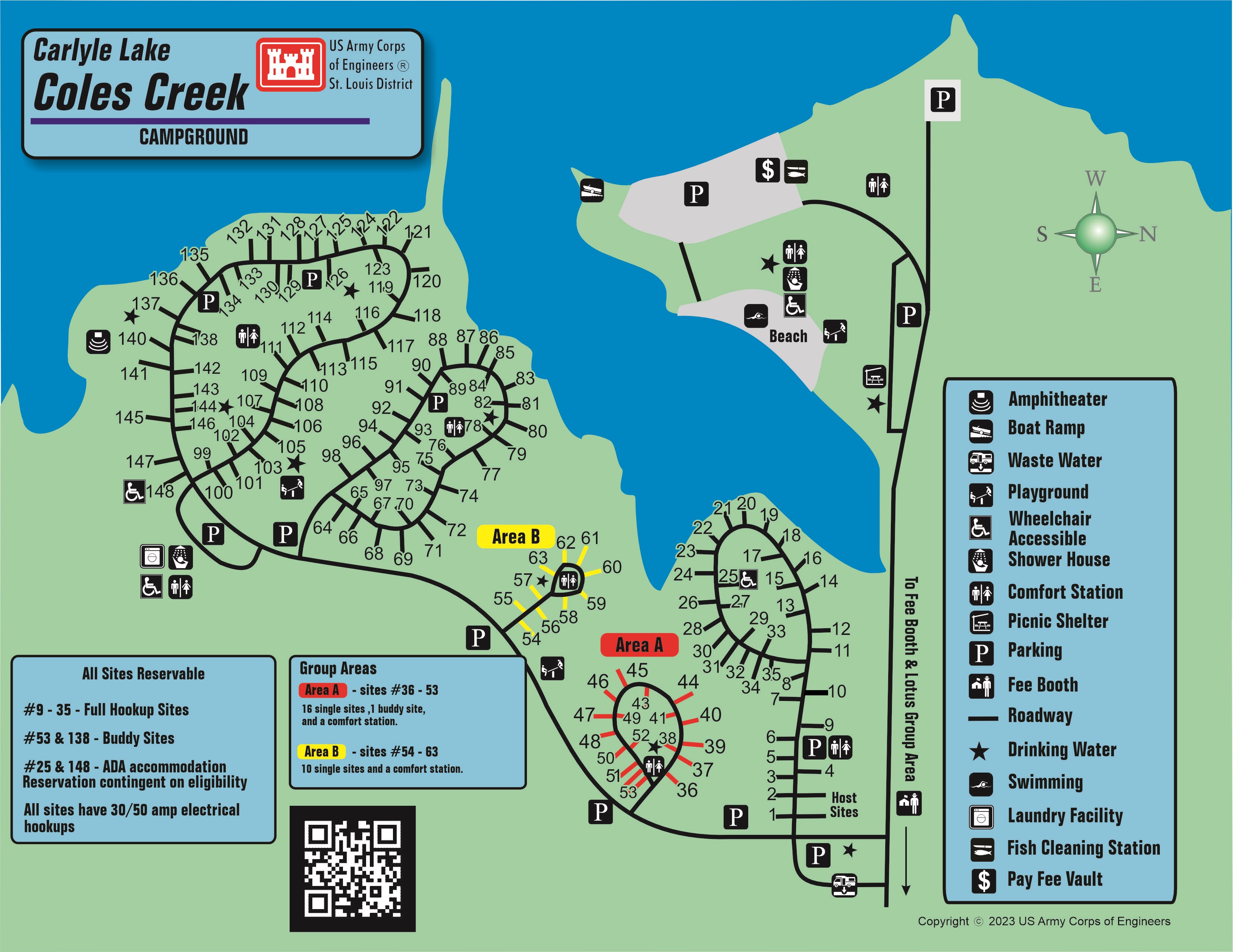Coles Creek Campground Map